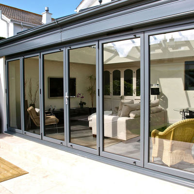 الباب الزجاجي المتأرجح والمتزحلق النافذة المنزل بدون إطار زجاجية الباب المطوي العزل الصوتي 3mm-12mm