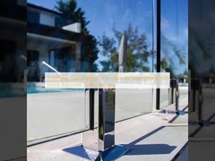 حواجز زجاجية بلا إطار مع أسطوانات من الفولاذ المقاوم للصدأ للسياج الشرفة السلالم الفناء